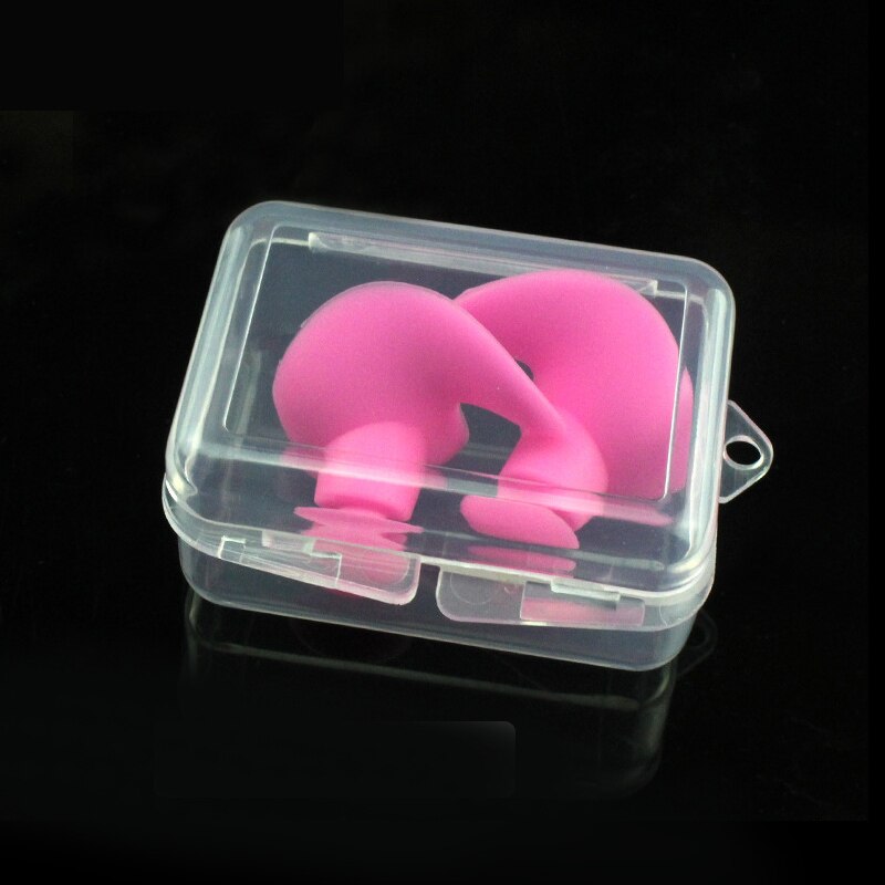 Weiche Ohrstöpsel Silikon Wasserdichte Ohrstöpsel Staub-nachweisen Ohr Umwelt Sport Stecker Tauchen Wasser Sport Schwimmen Schwimmbad Zubehör: Rosa Kasten