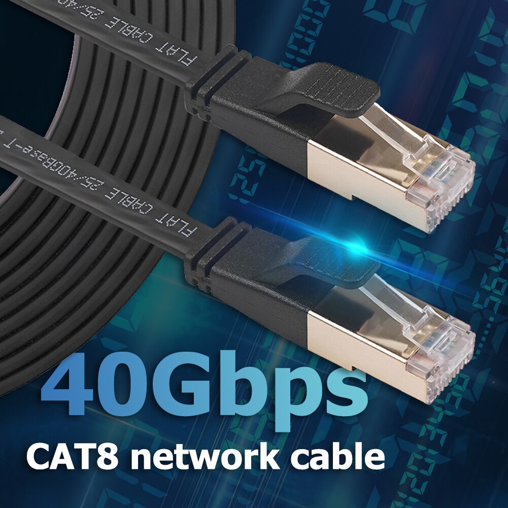 Cat8 Ethernet Cable SFTP 40Gbps Super Speed Cat 8 Network LAN Patch Cord with Gold Plated RJ45 Connector for Router Modem PC