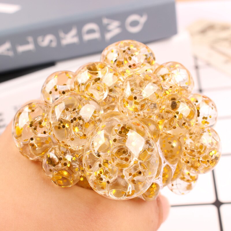 1Pc Decompressie Speelgoed Hand Squeeze Release Druk Kristal Druif Rubber Volwassen Werk Kleurrijke Bal Kinderen Creatieve Zachte Speelgoed 6cm: I