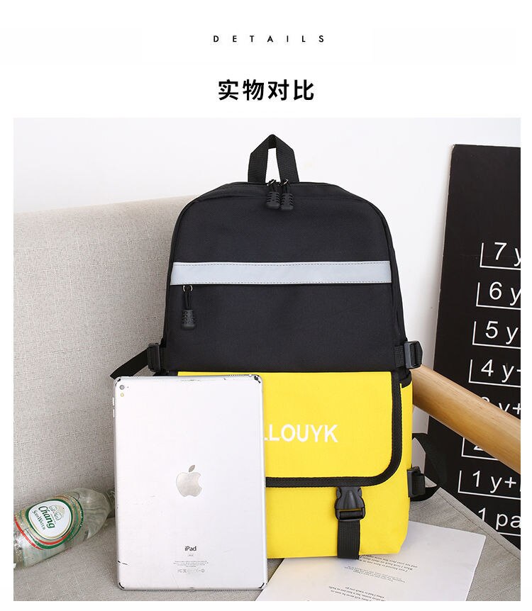 Canvas laptoprugzak ,16 inch schooltas voor tieners, grote reistas met reflecterende strip