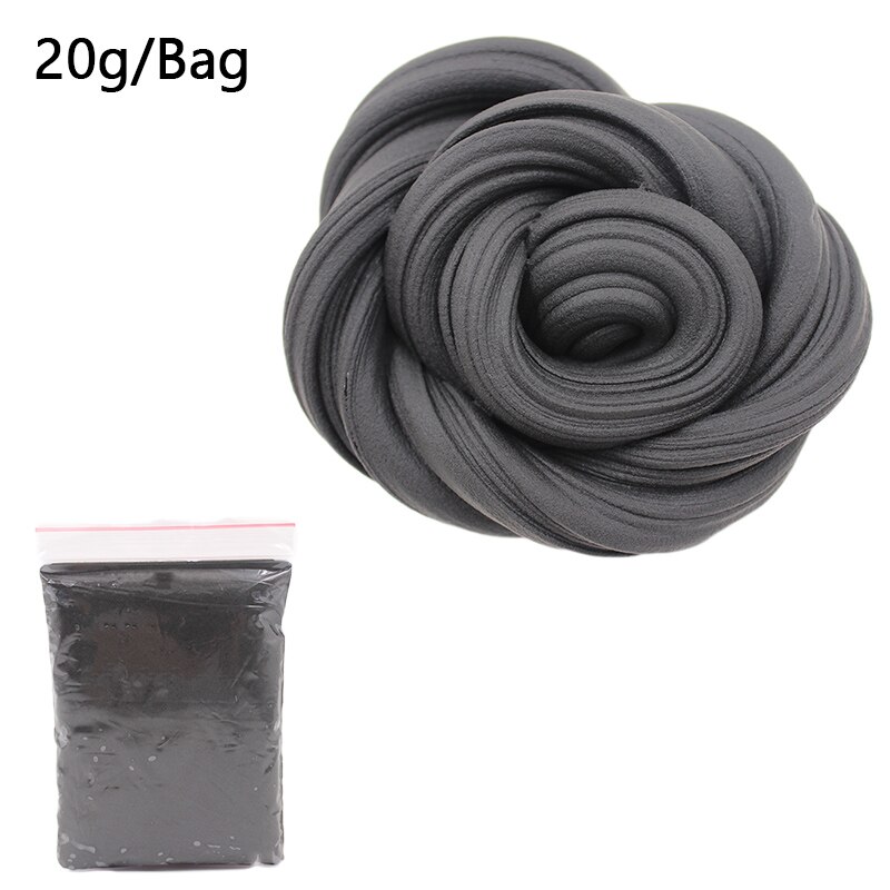 20g Air Dry Plasticine Soft Clay Slime Fluffy supplies Polymer Foam Ball Light Cotton Putty Charms Slime Toys for Antistress: Black Slime