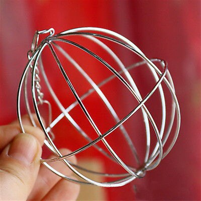 Stainless Steel Round Sphere Feed Dispense Exercise Hanging Hay Ball Guinea Pig Hamster Rat Rabbit Pet Toy 1pc