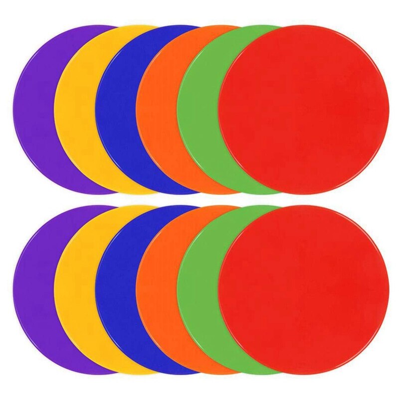 12 pcs 10- inch agility marking pad football marking plate flat marking plate for sports speed and agility training: Default Title