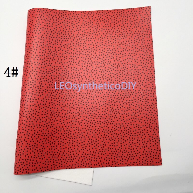 1pc 21 x 29cm stippen bedrukt synthetisch leer stof leren vellen, pu leer voor het maken van strikken leosyntheticodiy 8 s 52: 4