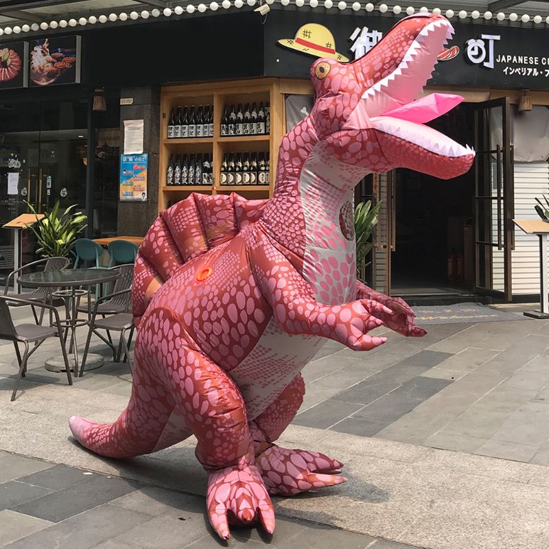 Roze opblaasbare dinosauruspakken voor volwassenen, halloween cosplay-kostuum, dxad