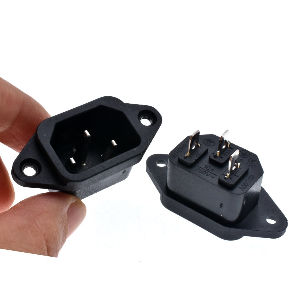 10Pcs 0V 10A Iec 320 C14 Panel Mount Plug Adapter Power Connector Socket Zwarte Schroef Mount 3 Pins inlaat Power Plug Socket: Type 4