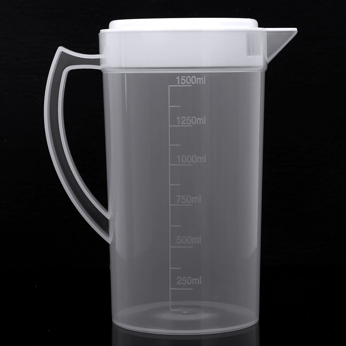 1500/2000ml Water Pitcher Plastic Measuring Jug with Lid Handle Cold Juice Bottle Leakproof Ice Coffee Tea Pot Storage Container: White 1500ml
