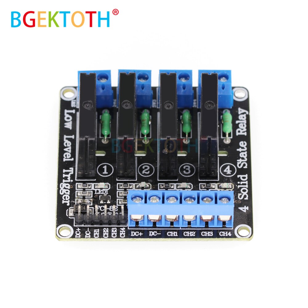 4 Channel 5V 12V 24V DC Relay Module Solid State Low Level SSR AVR DSP 2A 240V