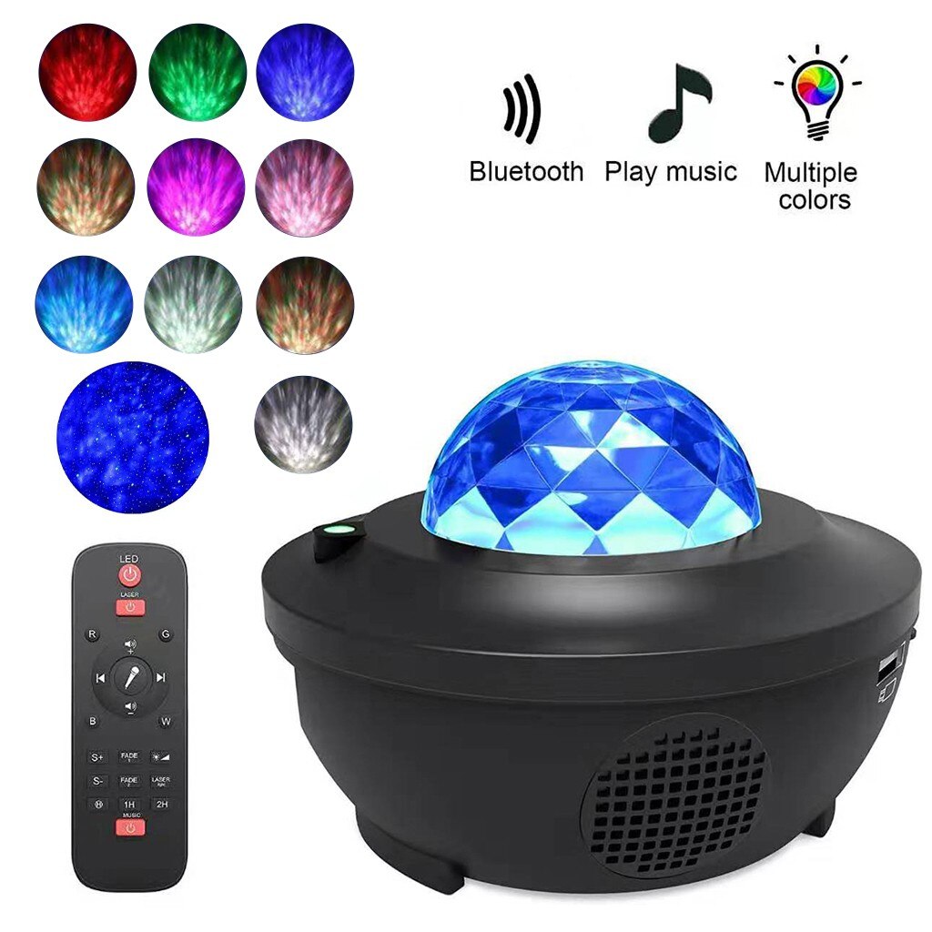 Kleurrijke Sterrenhemel Galaxy Projector Lamp Oceaan Golf Ster Licht Kamer Romantische Decor Led Nachtlampje Opladen Projectie # Yg