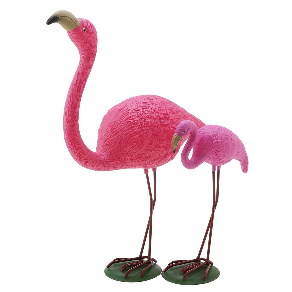 Rose Red Look Up/Down Plastic Flamingo Yard Garden Lawn Decor