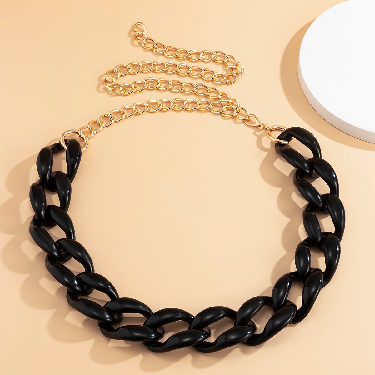 Shixin Punk Ccb Dikke Link Chain Taille Riem Vrouwen Goth Zwart/Wit Ketting Riem Vrouwelijke Voor Jurk Accessoires Kettingen lanyards Jeans