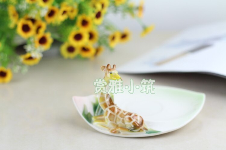 Giraffe Coffee Cups Porcelain Tea Milk Cup Set with spoon Ceramic Drinkware European Style Bone China