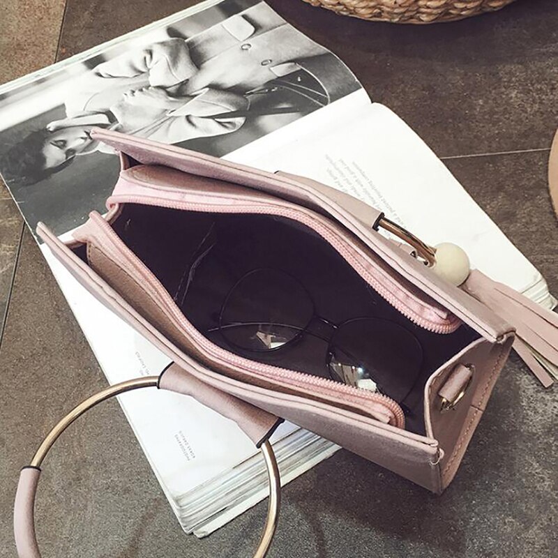 Korean Version Of The Foreign Trade Female Bag Metal Ring Mini Small Square Bag Shoulder Shoulder Messenger Bag Tide