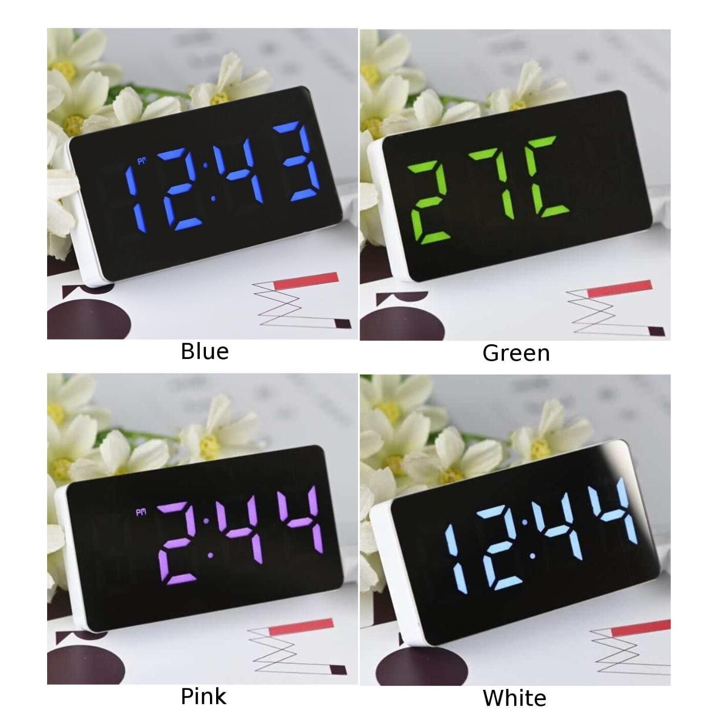 Display wekker decoratie moderne draagbare led digitale multifunctionele