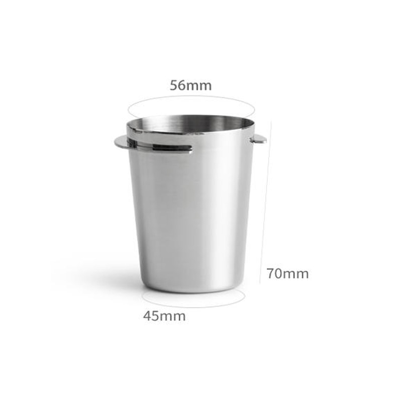 Doseringskopp av rostfritt stål kaffe snusande mugg pulvermatare för 58mm espressomaskiner portafilter kaffebutiker