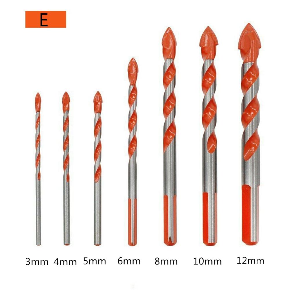 4/5/10 pièces ultime forets torsion tête de forage mur céramique verre trou de poinçonnage travail 3/4/5/6/8/10/12mm: E