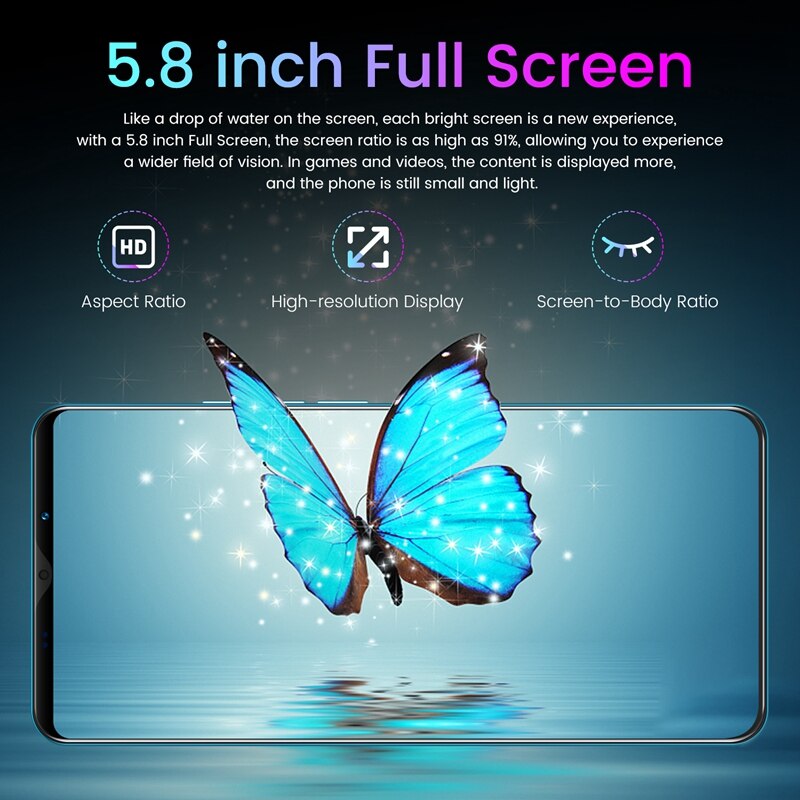X50 Plus Smartphone 5.8 Inch MTK6572 Dual Core 1GB+4GB Memory Dual SIM Dual Standby Android4.4 Smartphone EU Plug