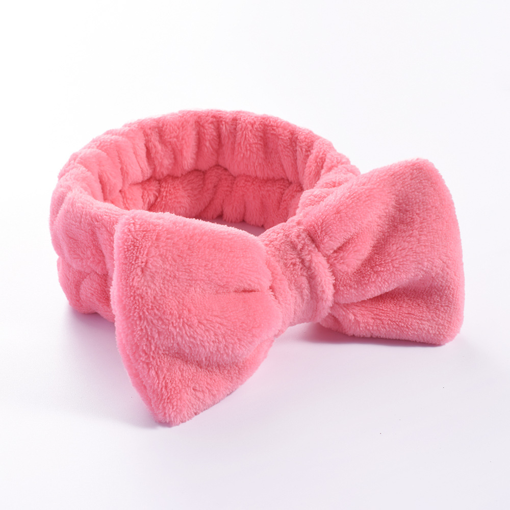 Diademas para el pelo para lavar la cara, diadema con lazo de lana Coral suave y cálida para mujeres y niñas, turbante, accesorios para el cabello de: Sandía roja