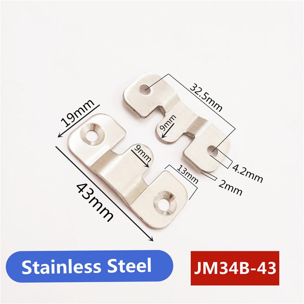 2pcs/lot furniture connecting piece hanging buckle hanging hook stainless steel/Iron brackets mirror frame insert fittings: SS 43mm No screw