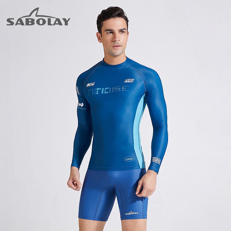 Rash guard mænd rashguard upf 50 uv beskyttelse langærmet badetøj surf badetrøje snorkling sejler dykkerdragt