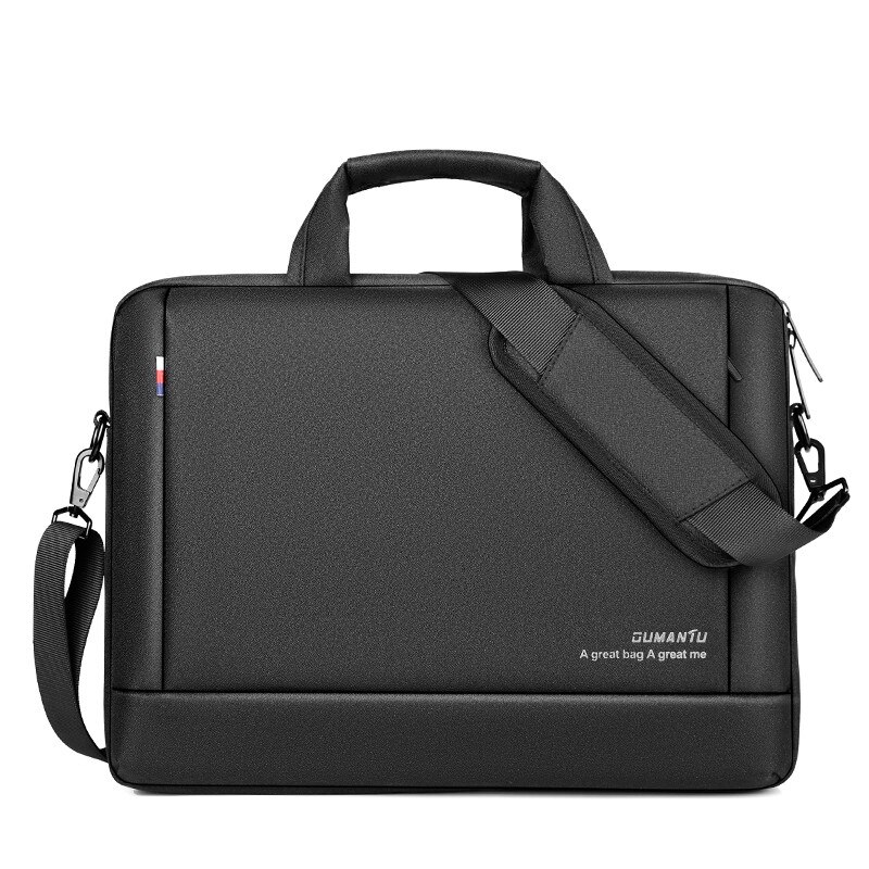 Notebook Laptop Tassen Waterdichte 15.6 Inch Macbook Computer Zakelijke Tas Tablet Mannen Aktetas Messenger Bag: black