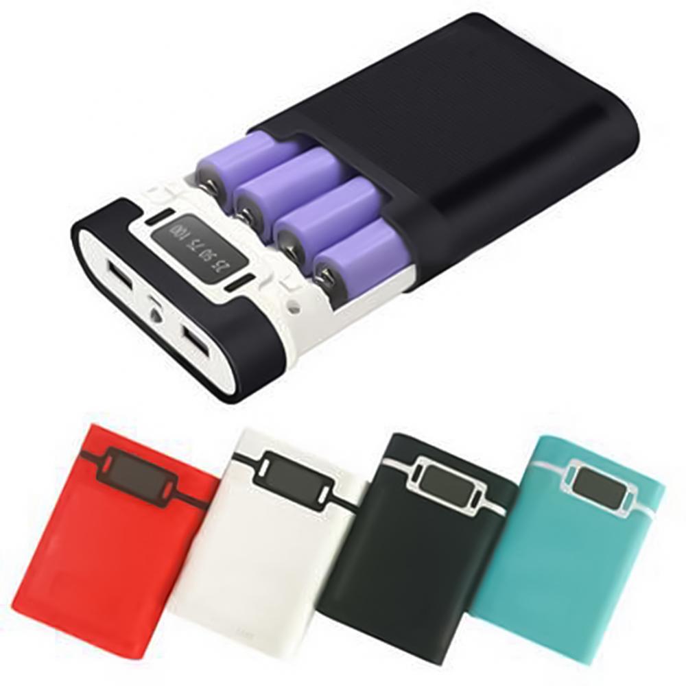 Battery Charger Portable 4 Slot 18650 LCD Display DIY Power Bank Case Enclosure