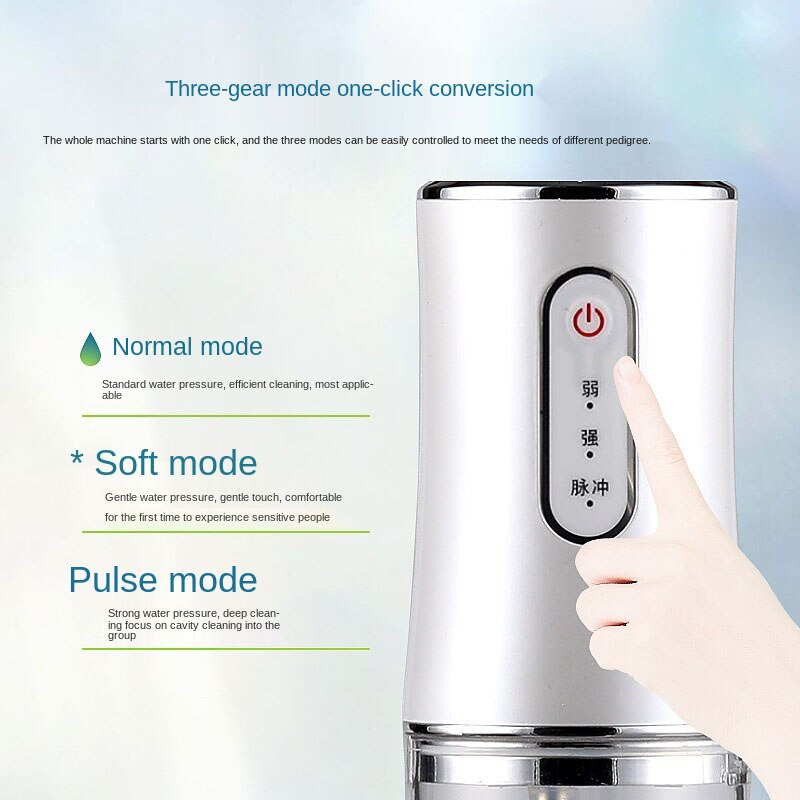 Vanntett munnskylling dental vannstråle vannflosser waterpik usb oppladbar vanntråd 300ml vanntank tennerenser