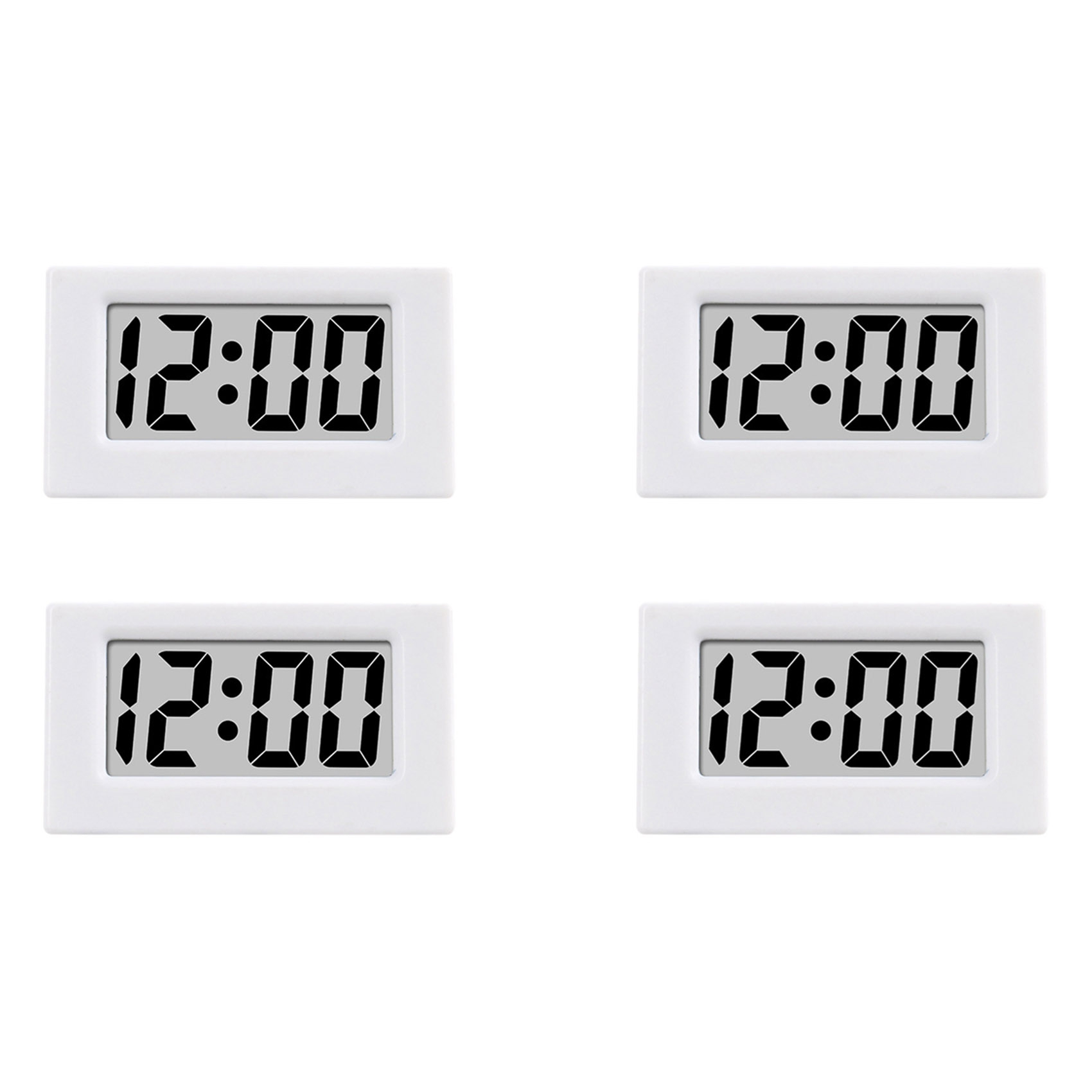 CABE-4X Mini Clock Triangle LED Screen Lectronic Digital Alarm Screen Desktop Clock For Home Office Table Bedroom Decor White