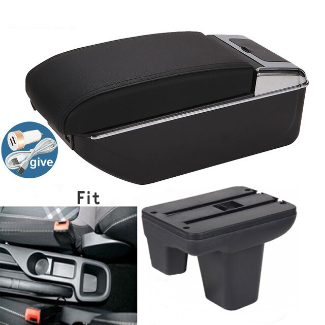 For MorrisGaragesMG3 mg3 mg3s armrest box central Store content box cup holder ashtray interior + 7USB: c-Black black line