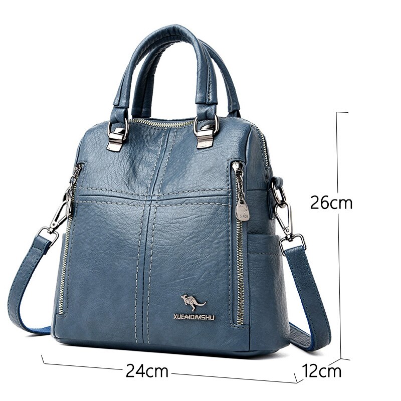 Leather Backpack Women Shoulder Bags Multifunction Travel Backpack School Bags for Girls Bagpack Mochila