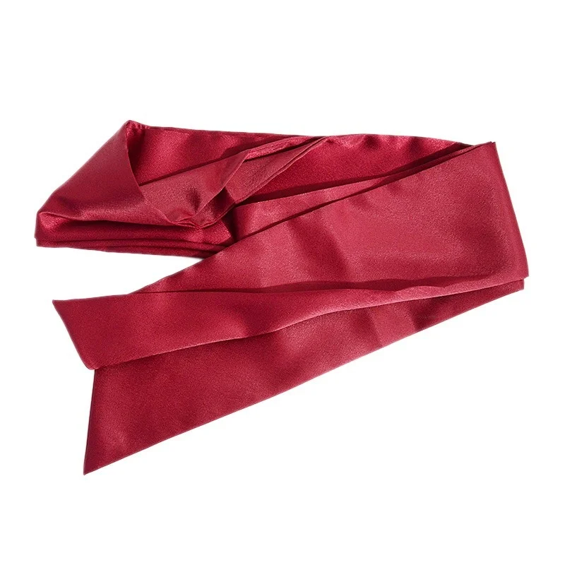 Cinturones de mujer decorados con sello de cintura ancha de seda negra Burdeos y encaje Largo de seda de hielo, cinturón de accesorios suaves, nuevos