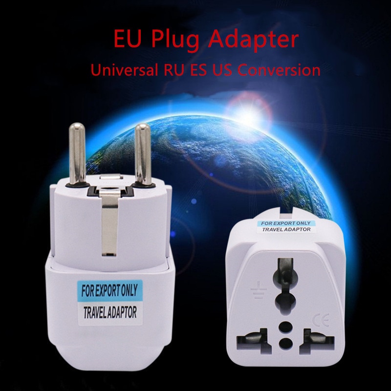 1Pc Eu Plug Adapter Ac 250V 10A Eu Power Universele Ons Conversie Europa Stekker Converter Socket Reizen stopcontact Adapter