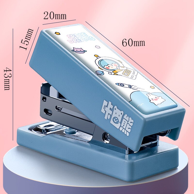 Bear Mini Stapler Set with 400pcs Staples Kawaii Astronaut Paper Binder Stationery Office Binding Tools School Supplies