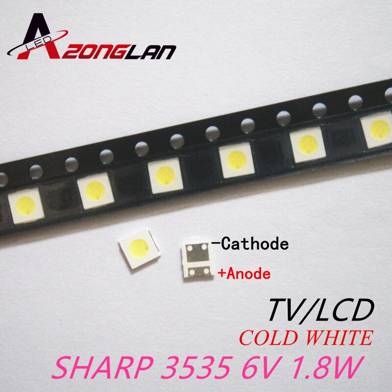 500 Stuks Sharp Led Backlight Lcd Tv 3535 3537 Led Smd Lamp Kraal 1.8W 6V 3535 Koud wit
