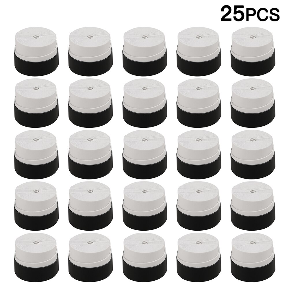Outdoor Sport 10Pcs/25Pcs/60 Pcs Anti-Slip Tennis Badminton Racquet Grips Zweetband Polyurethaan Training oefenen: White 25pcs