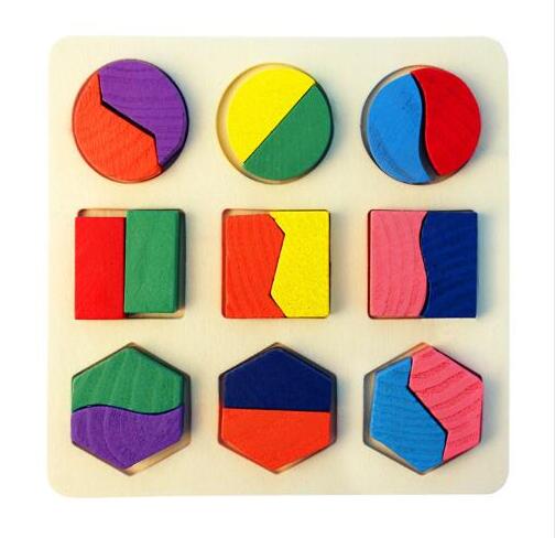 Colorful Cognition Board Montessori Kids Educational Toy Children Jigsaw Puzzle Toys Color Shape Match Game Board Baby Toy GYH: 2 Dengfen