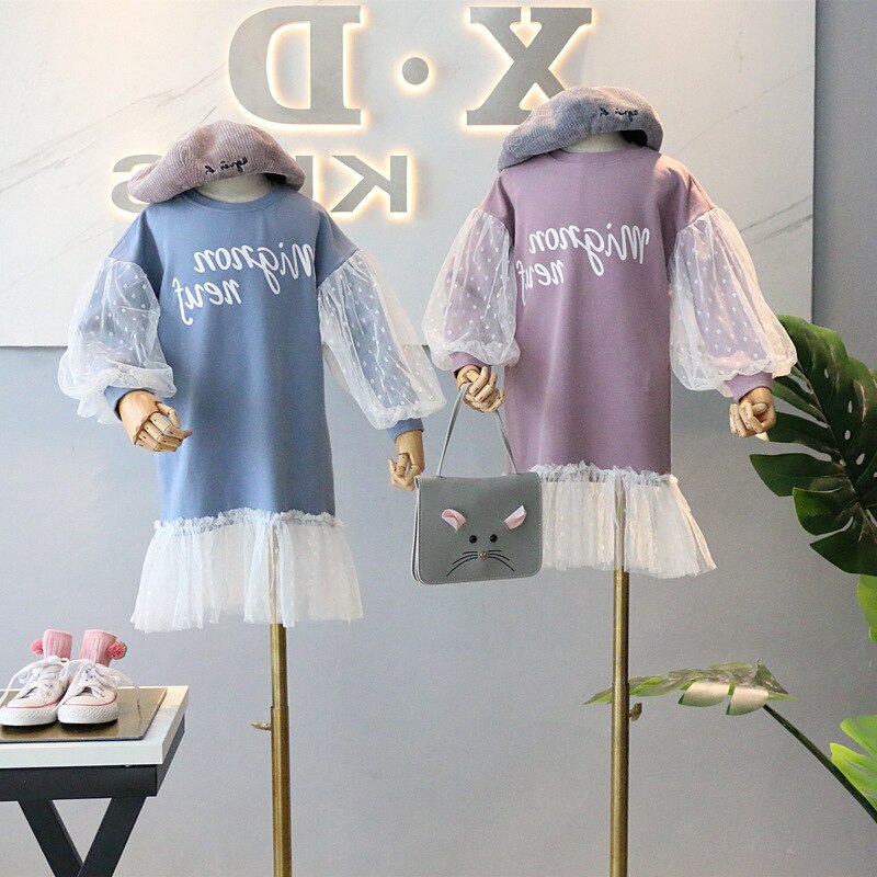 Mihkalev meisjesjurken kinderen herfst lange mouwen prinsessenjurk voor kinderen kant feest tutu jurk nest meisjes kleding kostuum