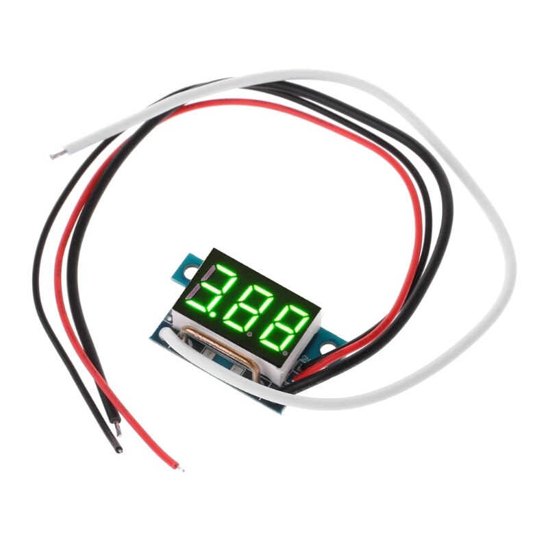 Dc0-10a digital led amperemeter nuværende panelmåler 0.36in modul omvendt beskyttelse: Grøn