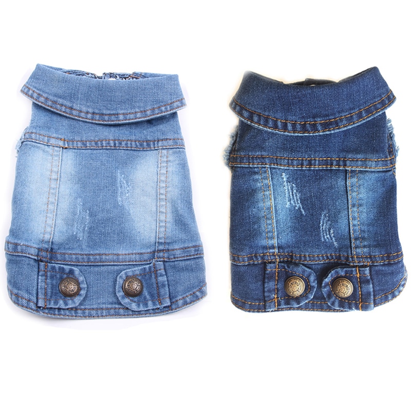 Veste en jean sans manches pour chien, vêtement pour animaux de compagnie, petit et moyen gabarit, veste de Cowboy, Chihuahua, Pitbull