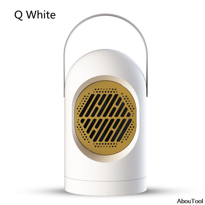 Chauffage électrique silencieux pour le bureau, Mini appareil de chauffage des pieds pour la maison et la chambre à coucher, accessoires chauds pour l&#39;hiver: Q White / Default Plug
