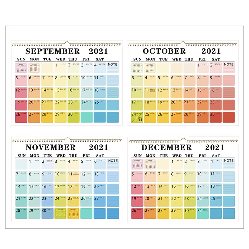 12 Monthly Wall Calendar with Thick Paper, 15.1inch x 11.6 inch, Twin-Wire Binding + Hanging Hook Colorful Lump