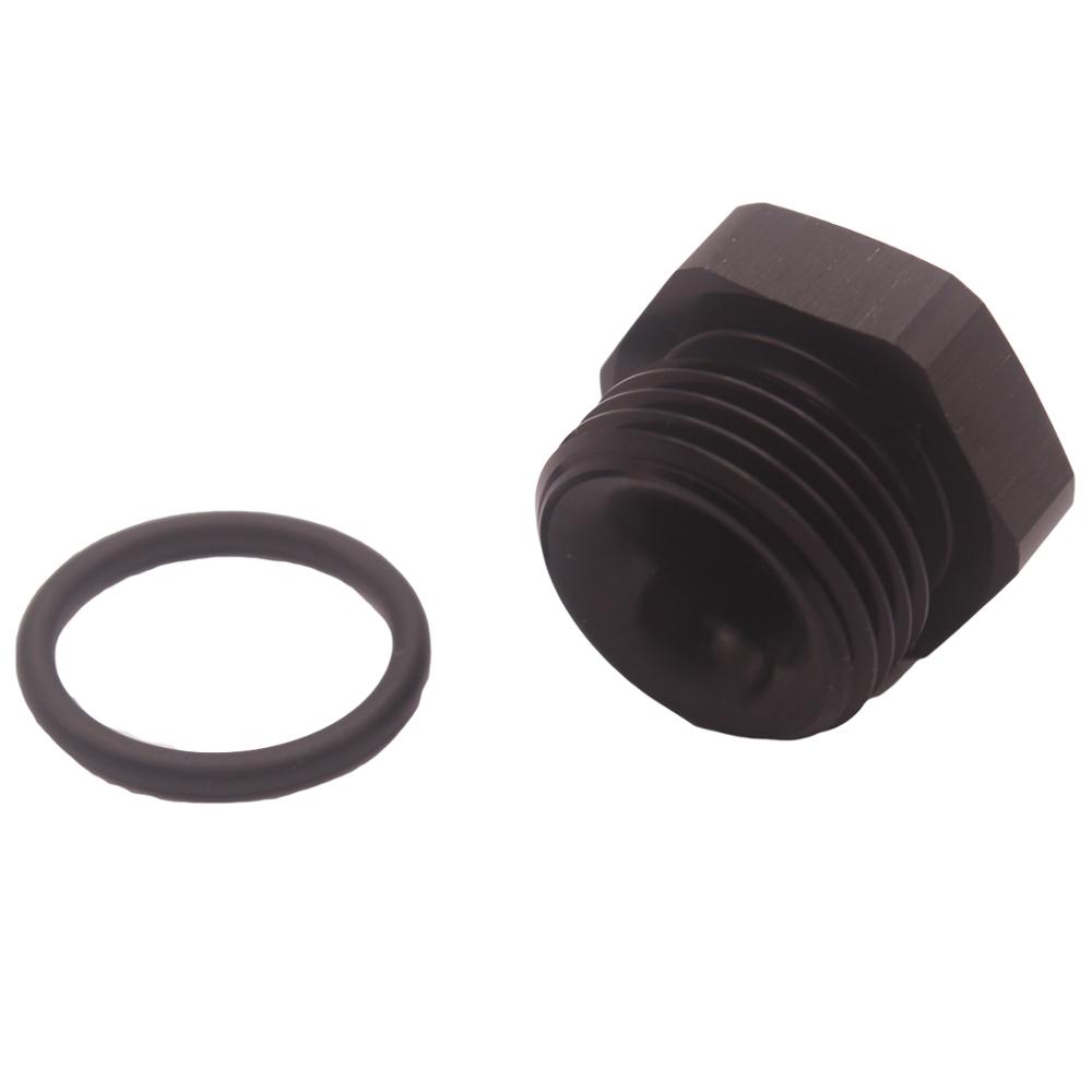 EEN-10 (AN10) ORB Hex Hoofd Poort Plug met O ring Baas Met 1/8 "NPT Poort Zwart