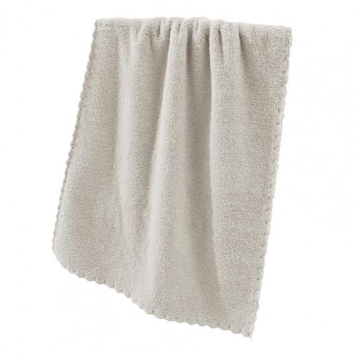 Towel Eco-friendly Anti-deform Polyester Fluffy Face Towel Supplies for Home Anti-fade Merits for Home Bathroom: Beige
