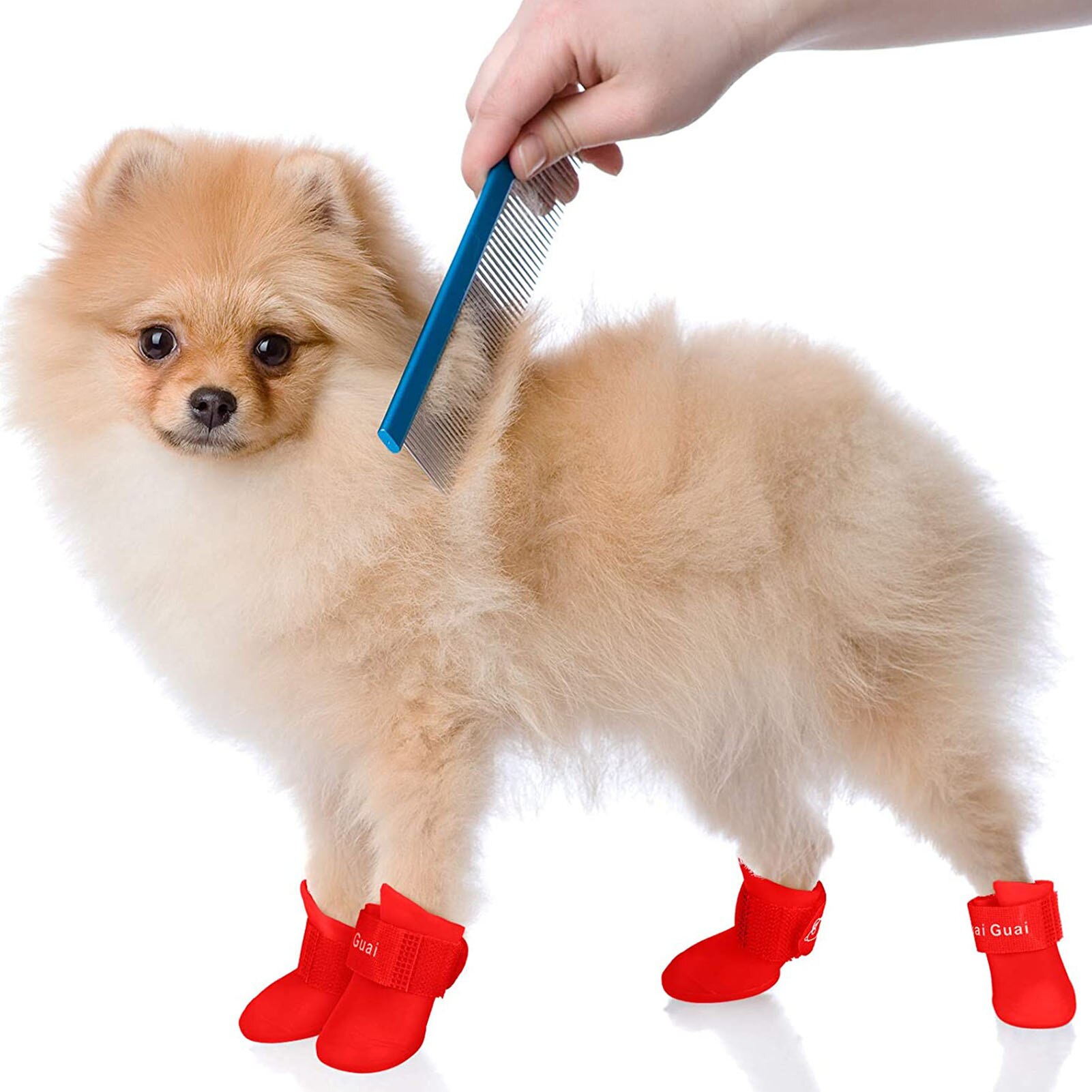 4 Stks/partij S/M/L Hond Regen Schoenen Voor Honden Booties Rubberen Draagbare Anti Slip Waterdichte Huisdier hond Kat Regen Schoenen