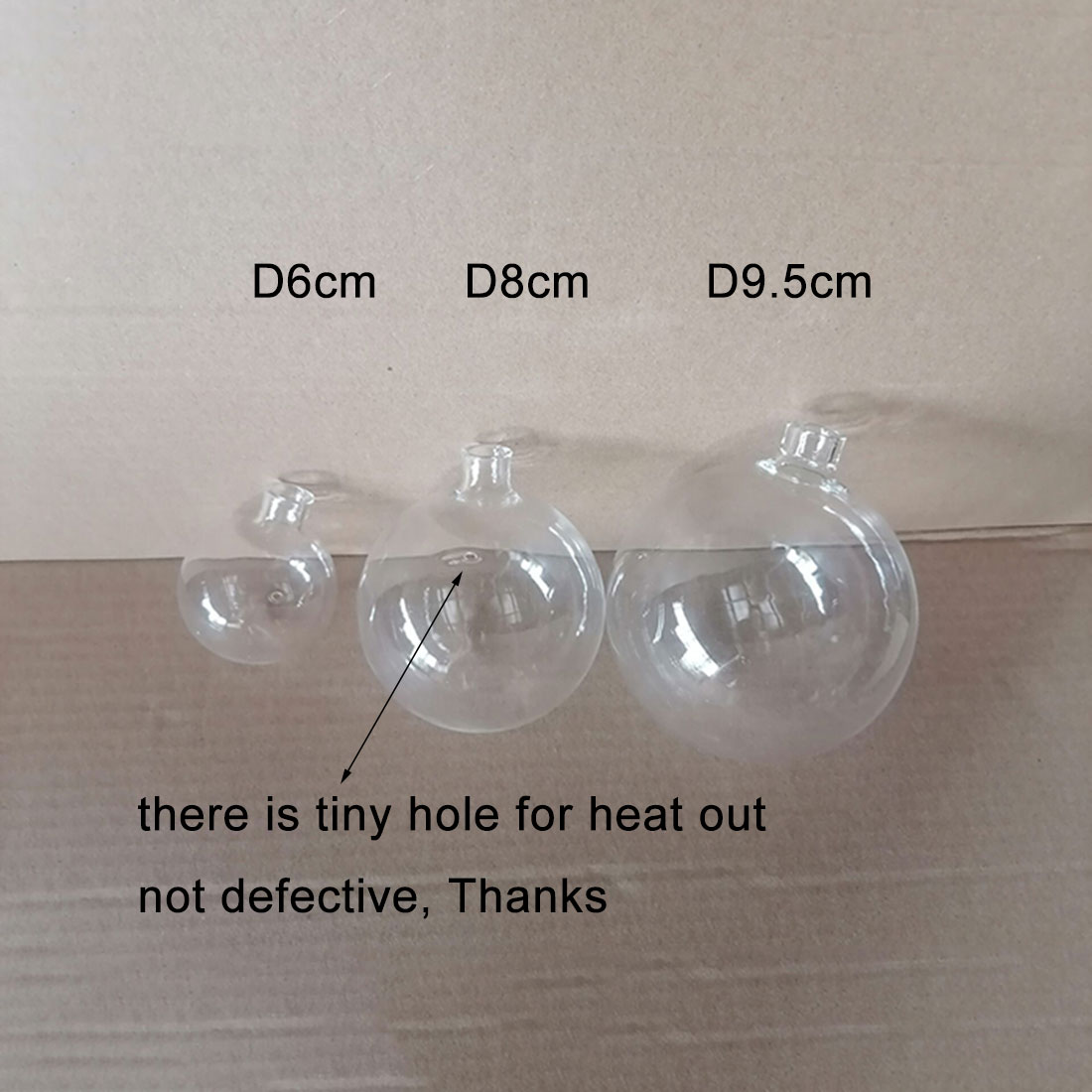 Klarer D5cm D8cm D10cm Globus G4 Glasschirm-Ersatz mit 1,1 cm Öffnung, 11 mm See, G4 transparenter Lampenschirm-Gewinde-OutCover