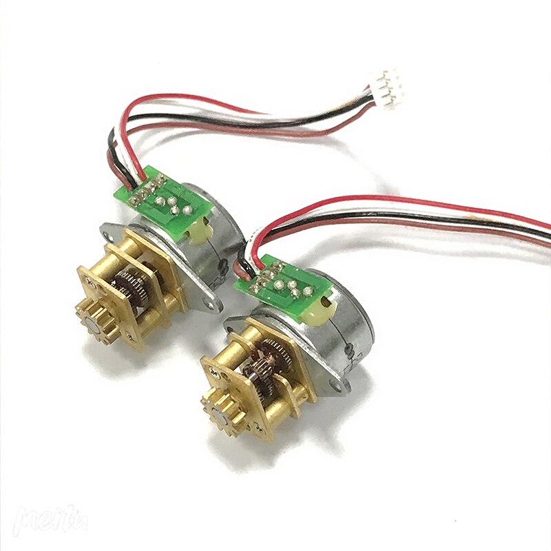Caja de engranajes de reducción de precisión de 15MM, Motor paso a paso reductor de engranajes de Metal completo de 2 fases y 4 cables para equipos de comunicación de precisión