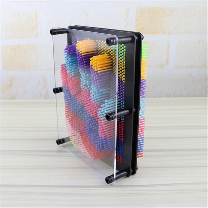 1 PC 3D Clone Pin Art Plastic Speelgoed Grappig Spel Pinart 3D Clone Vorm Pin Art Shoumo Kleurrijke Naald Kind krijgen Gezicht Palm Model