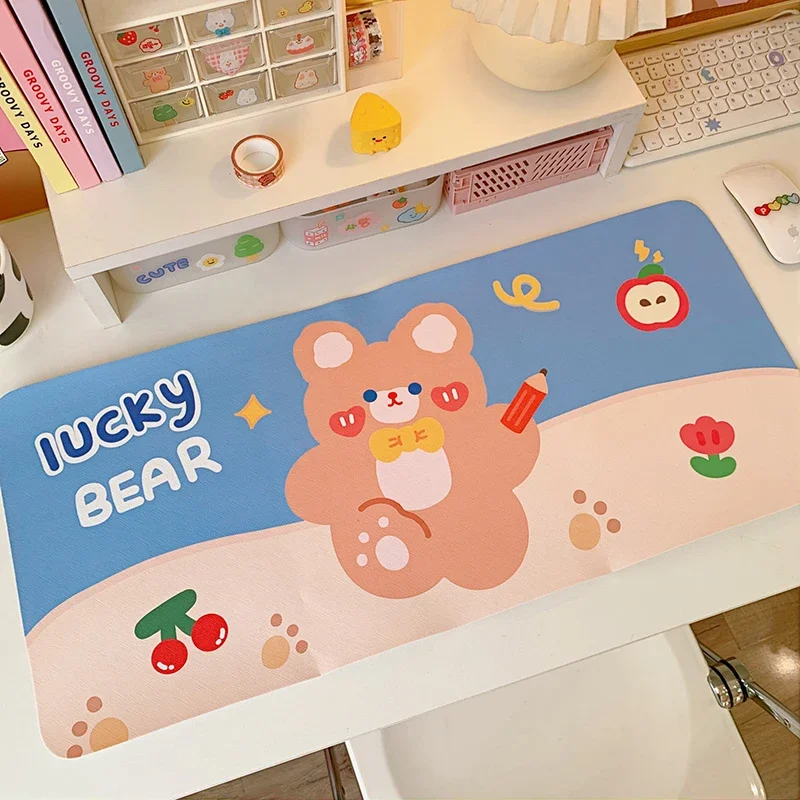 Grote muismat Kawaii antislip desktop tafelmat Student bureaumat Schattige beer Bunny muismat Grote spelmat Bureau-organizer