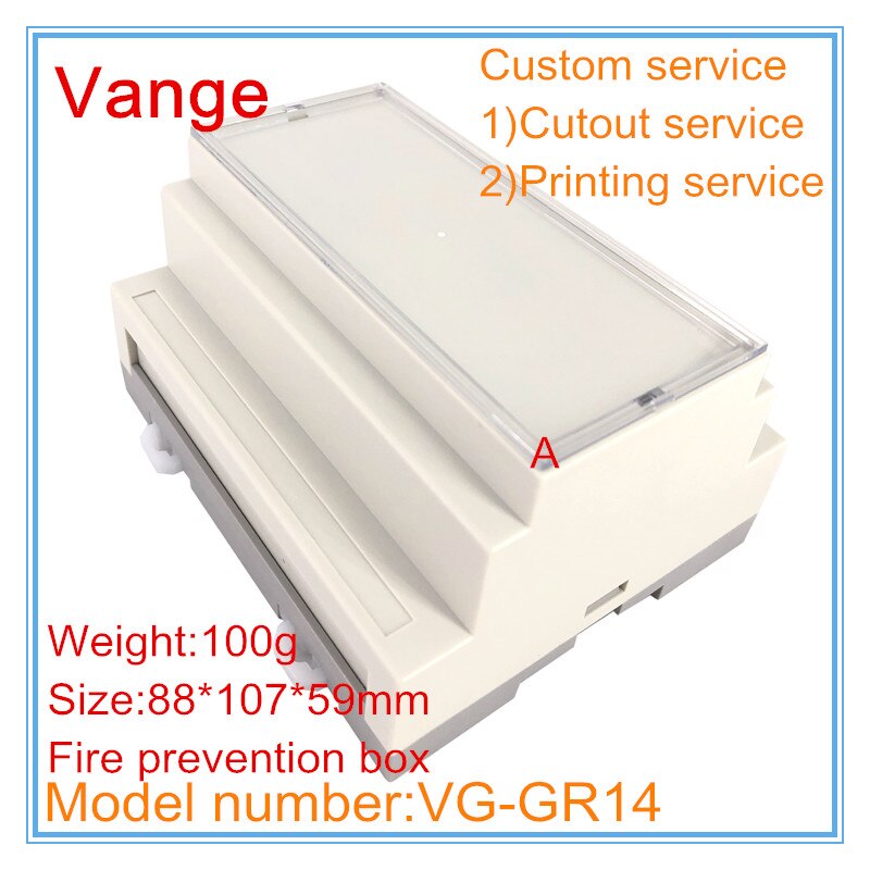 2 st/lot formtillverkning extruderingsfodral abs plast brandskyddsmaterial hölje hölje 88*107*59mm för din rail enhet