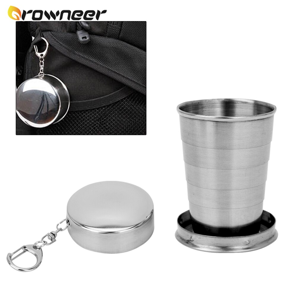 Gobelet pliant rétractable en acier inoxydable, gobelet pliant, gobelet Blackjack, tasses à thé, verre pliant de 75ML, 150ML et 250ML